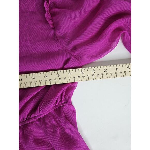 Blu Pepper Rouched Romantic Top Blouse Fuchsia XL - Picture 4 of 6